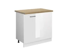 Vicco Eckunterschrank R-Line Küchen Eckschrank Hochglanz/ 86 cm AP Eiche* Eckregale