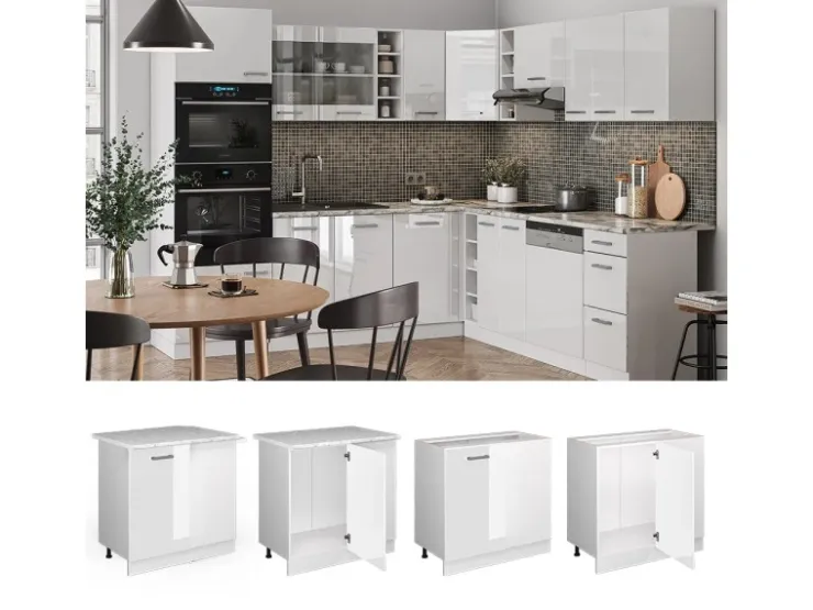 Vicco Eckunterschrank R-Line Hochglanz/ 86 cm ohne Arbeitsplatte