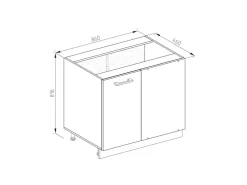 Vicco Eckunterschrank R-Line Hochglanz/ 86 cm ohne Arbeitsplatte