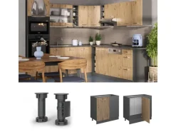 Vicco Eckunterschrank R-Line Artisan-Eiche/Anthrazit 86 cm ohne Arbeitsplatte* Eckregale
