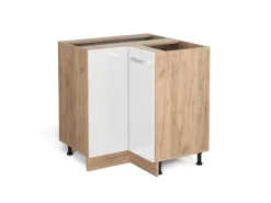 Vicco Eckunterschrank R-Line Hochglanz/Goldkraft Eiche 76 cm ohne Arbeitsplatte