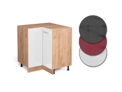 Vicco Eckunterschrank R-Line Hochglanz/Goldkraft Eiche 76 cm ohne Arbeitsplatte