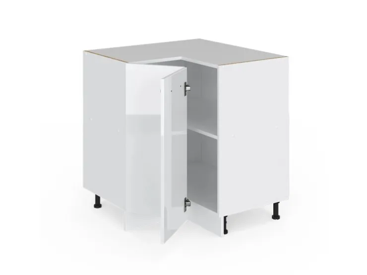 Vicco Eckunterschrank R-Line Küchen Eckschrank Hochglanz/ 76 cm AP Eiche* Eckregale