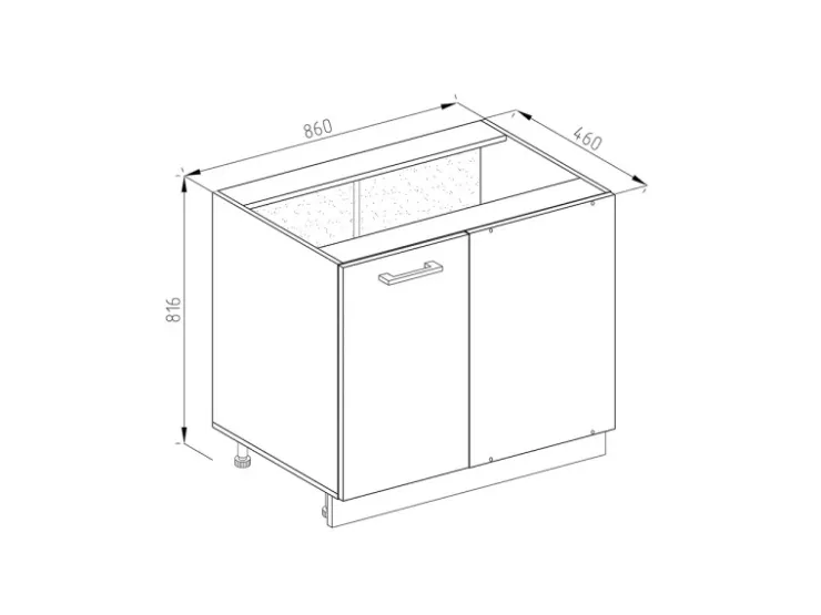 Vicco Eckunterschrank R-Line Hochglanz/Weiß 86 cm ohne Arbeitsplatte
