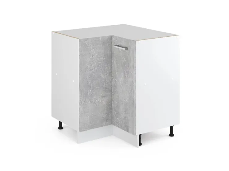 Vicco Eckunterschrank R-Line Küchen Eckschrank /Weiß 76 cm ohne Arbeitsplatte
