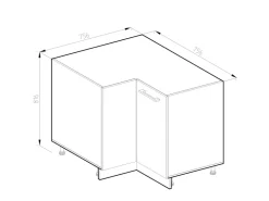 Vicco Eckunterschrank R-Line Küchen Eckschrank /Weiß 76 cm ohne Arbeitsplatte