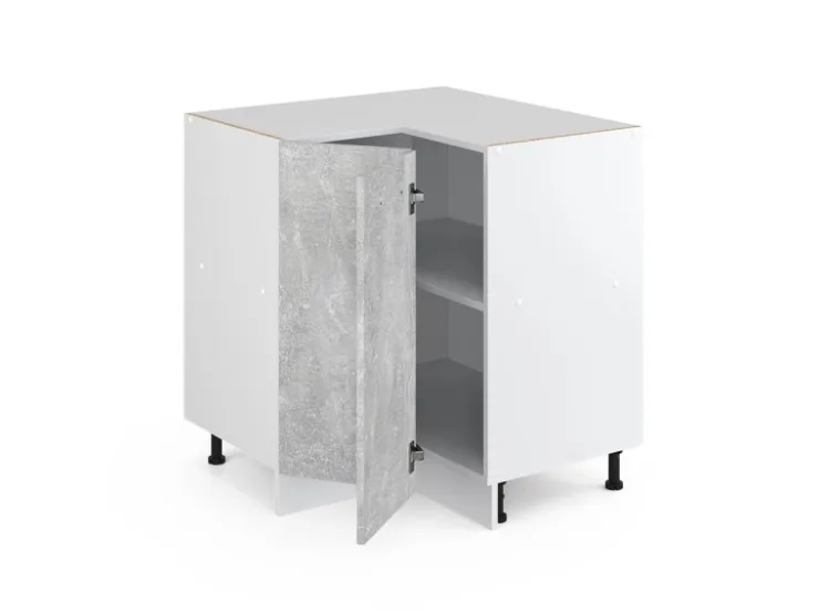 Vicco Eckunterschrank R-Line Küchen Eckschrank /Weiß 76 cm ohne Arbeitsplatte