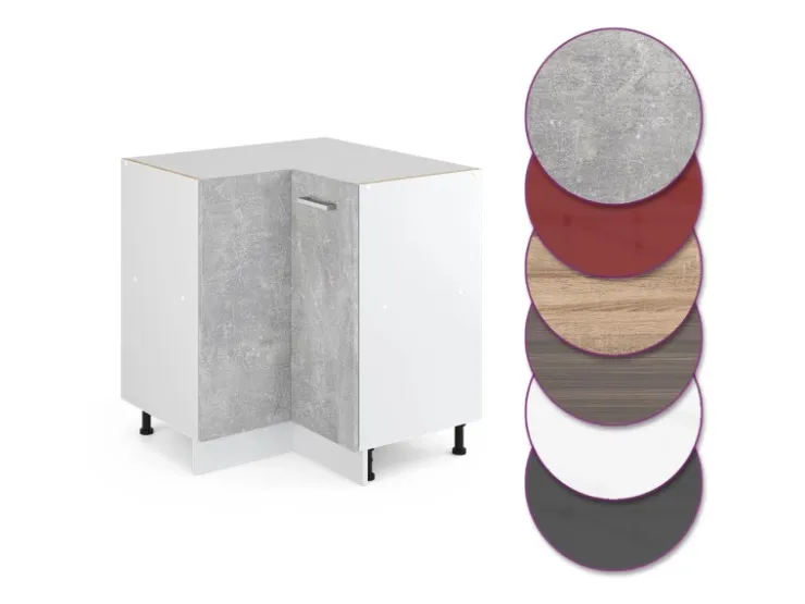 Vicco Eckunterschrank R-Line Küchen Eckschrank /Weiß 76 cm ohne Arbeitsplatte