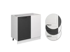 Vicco Eckunterschrank R-Line Anthrazit Landhaus/Weiß 86 cm ohne Arbeitsplatte* Eckregale