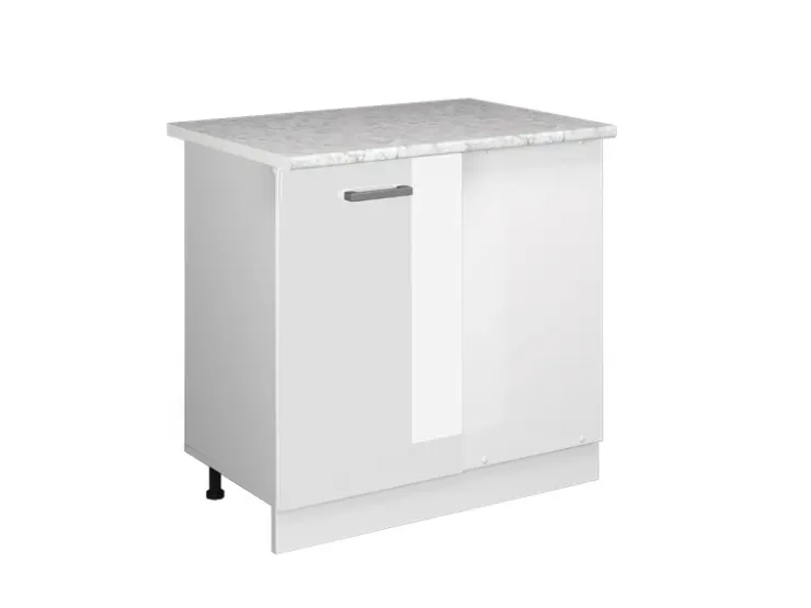 Vicco Eckunterschrank R-Line Küchen Eckschrank Hochglanz/ 86 cm AP Marmor