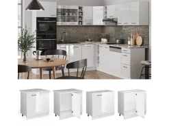 Vicco Eckunterschrank R-Line Küchen Eckschrank Hochglanz/ 86 cm AP Marmor