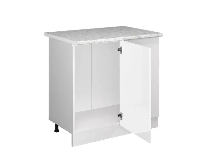 Vicco Eckunterschrank R-Line Küchen Eckschrank Hochglanz/ 86 cm AP Marmor