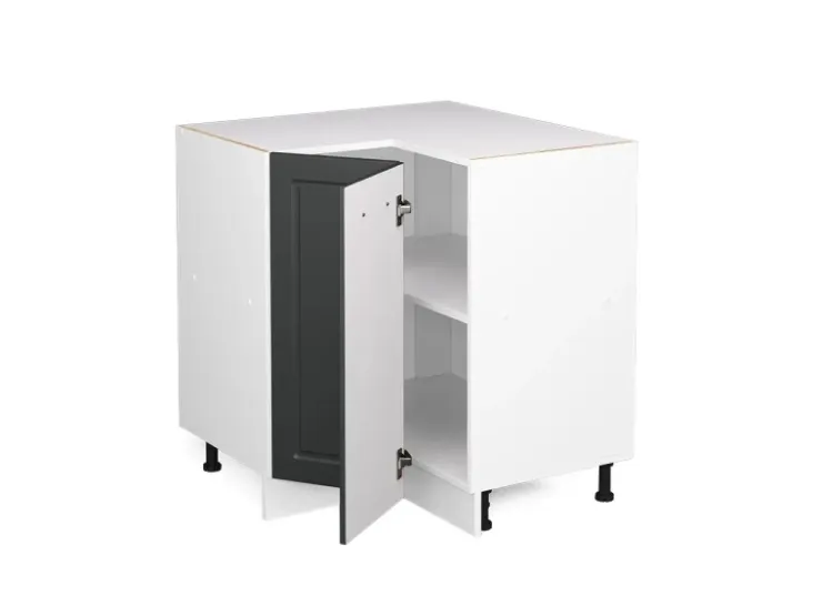 Vicco Eckunterschrank R-Line Anthrazit Landhaus/Weiß 76 cm ohne Arbeitsplatte* Eckregale