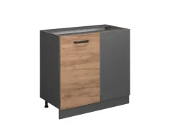 Vicco Eckunterschrank R-Line Goldkraft /Anthrazit 86 cm ohne Arbeitsplatte* Eckregale