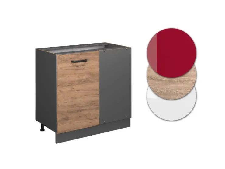 Vicco Eckunterschrank R-Line Goldkraft /Anthrazit 86 cm ohne Arbeitsplatte* Eckregale