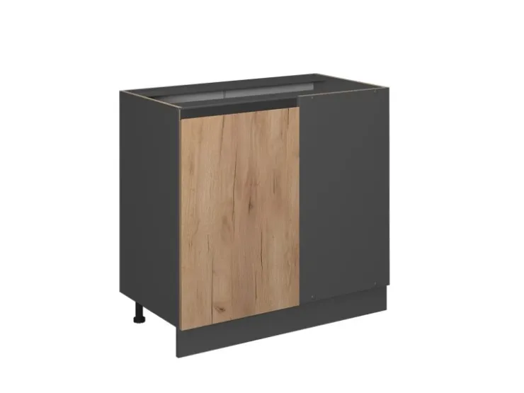 Vicco Eckunterschrank R-Line Goldkraft /Anthrazit 86 cm J-Shape ohne Arbeitsplatte