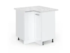 Vicco Eckunterschrank R-Line Küchen Eckschrank Hochglanz/ 76 cm AP Marmor