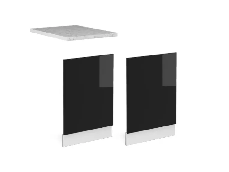 Vicco Frontblende R-Line Schwarz Hochglanz/Weiß 45 cm ohne Arbeitsplatte* Schränke