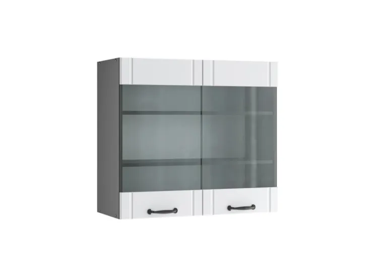 Vicco Küchenglasschrank Fame-Line Glashängeschrank Landhaus/Anthrazit 80 cm