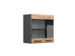 Vicco Küchenglasschrank R-Line Glashängeschrank Goldkraft /Anthrazit 60 cm