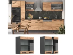 Vicco Küchenglasschrank R-Line Glashängeschrank Goldkraft /Anthrazit 60 cm