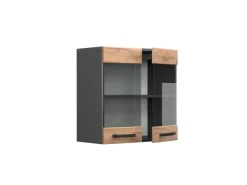 Vicco Küchenglasschrank R-Line Glashängeschrank Goldkraft /Anthrazit 60 cm