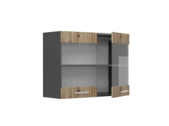 Vicco Küchenglasschrank R-Line Glashängeschrank Artisan-Eiche/Anthrazit 80 cm