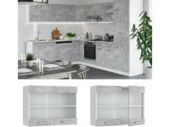 Vicco Küchenglasschrank R-Line Glashängeschrank /Weiß 80 cm
