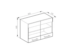 Vicco Küchenglasschrank R-Line Glashängeschrank /Weiß 80 cm