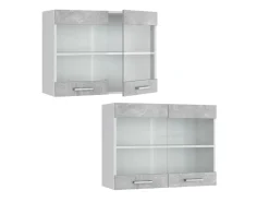 Vicco Küchenglasschrank R-Line Glashängeschrank /Weiß 80 cm