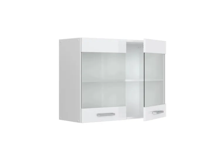 Vicco Küchenglasschrank R-Line Glashängeschrank Hochglanz/ 80 cm