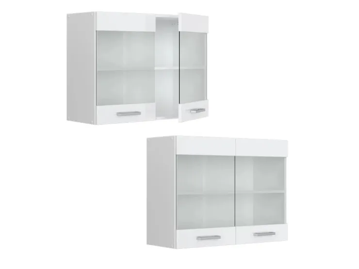 Vicco Küchenglasschrank R-Line Glashängeschrank Hochglanz/ 80 cm