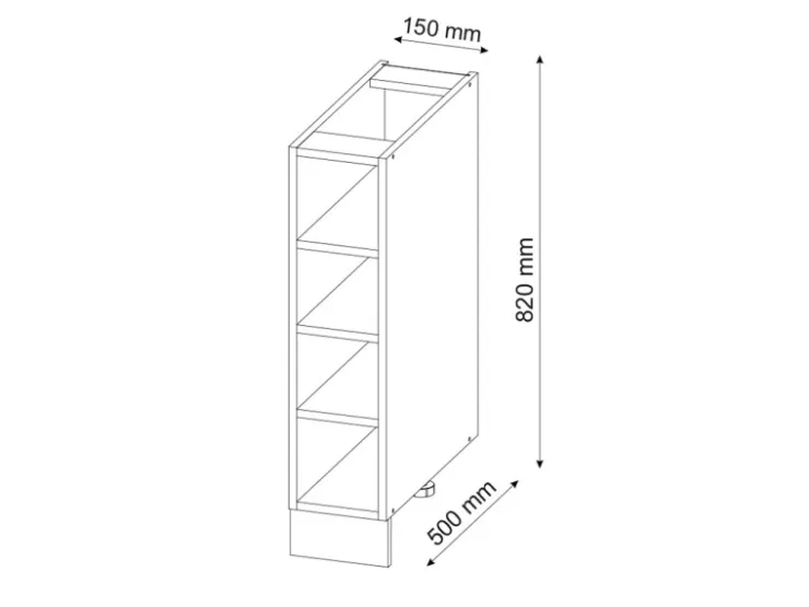 Vicco Küchenregal Fame-Line Offener Küchenschrank / 15 cm ohne Arbeitsplatte
