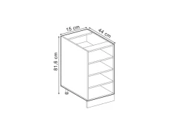 Vicco Küchenregal R-Line Offener Küchenschrank 15 cm ohne Arbeitsplatte* Regal Weiß|Schränke