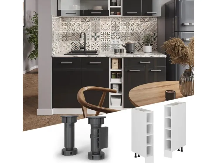 Vicco Küchenregal R-Line Offener Küchenschrank 15 cm ohne Arbeitsplatte* Regal Weiß|Schränke