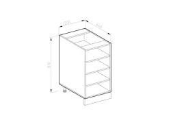 Vicco Küchenregal R-Line Offener Küchenschrank Goldkraft 20 cm ohne Arbeitsplatte