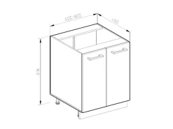 Vicco Küchenunterschrank R-Line Landhaus/ 60 cm ohne Arbeitsplatte