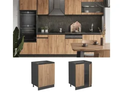 Vicco Küchenunterschrank R-Line Goldkraft /Anthrazit 60 cm J-Shape ohne Arbeitsplatte