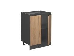 Vicco Küchenunterschrank R-Line Goldkraft /Anthrazit 60 cm J-Shape ohne Arbeitsplatte