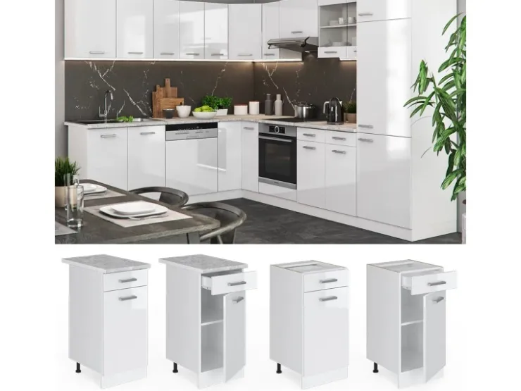 Vicco Küchenunterschrank R-Line Hochglanz/ 40 cm ohne Arbeitsplatte* Schränke