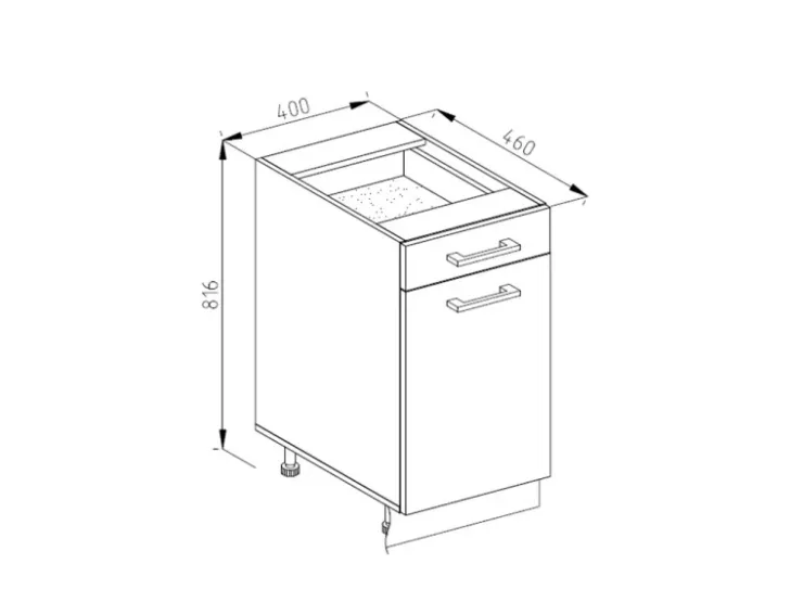 Vicco Küchenunterschrank R-Line Hochglanz/ 40 cm ohne Arbeitsplatte* Schränke
