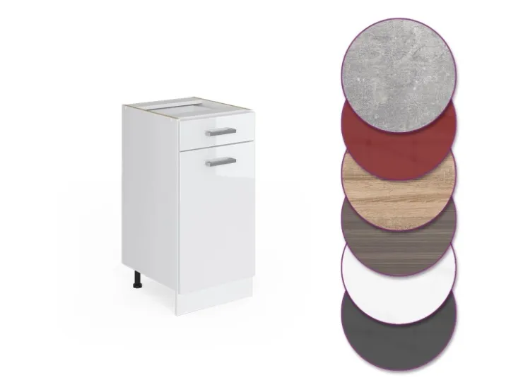 Vicco Küchenunterschrank R-Line Hochglanz/ 40 cm ohne Arbeitsplatte* Schränke