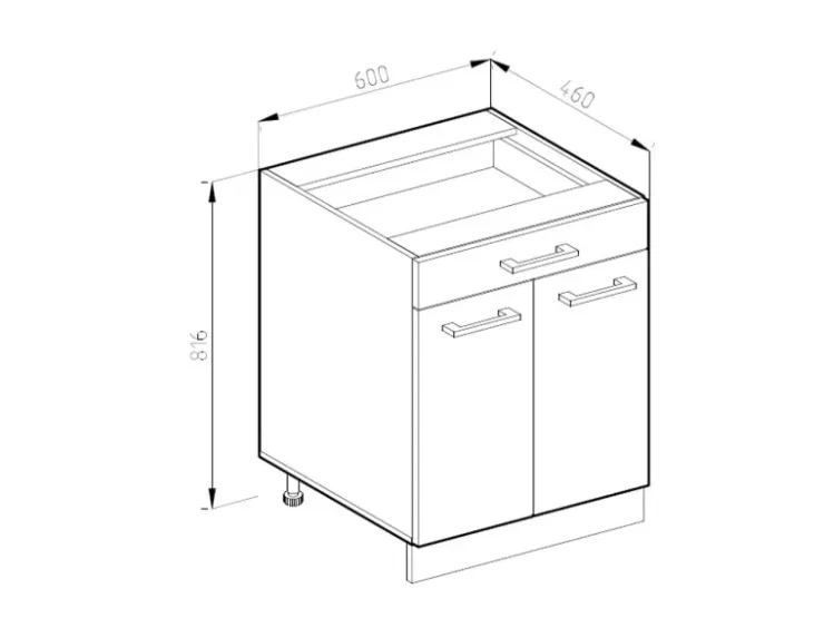 Vicco Küchenunterschrank R-Line Goldkraft 60 cm mit Schublade ohne Arbeitsplatte* Schränke