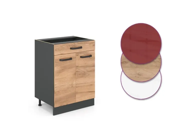 Vicco Küchenunterschrank R-Line Goldkraft 60 cm mit Schublade ohne Arbeitsplatte* Schränke