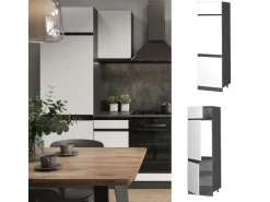 Vicco Kühlumbauschrank R-Line Hochschrank für die Küche /Anthrazit 60 cm J-Shape* Möbelserien