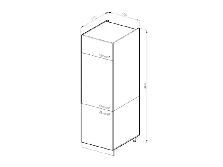 Vicco Kühlumbauschrank R-Line Hochschrank für die Küche /Anthrazit 60 cm J-Shape* Möbelserien