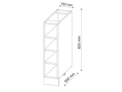 Vicco Midischrank Fame-Line / 15 x 82 cm ohne Arbeitsplatte* Regal Weiß