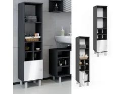Vicco Midischrank Fynn Hochglanz/Anthrazit 30 x 131 cm Kleine Tür* Möbelserien