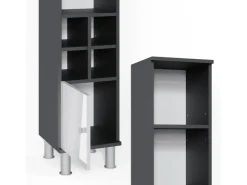 Vicco Midischrank Fynn Hochglanz/Anthrazit 30 x 131 cm Kleine Tür* Möbelserien