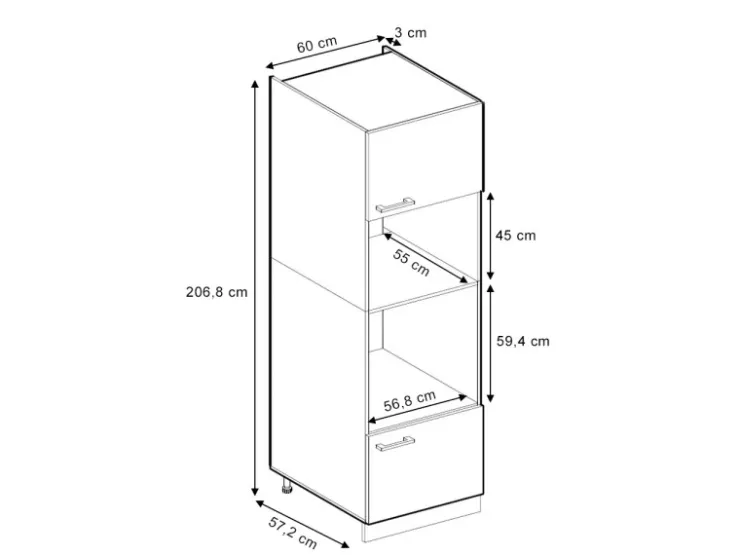 Vicco Mikrowellenschrank R-Line Küchenregal für die Mikrowelle Landhaus/ 60 cm